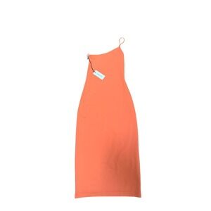 Babaton Aritzia Bodycon Midi Dress 2XS Orange One Shoulder Cocktail Party NWT